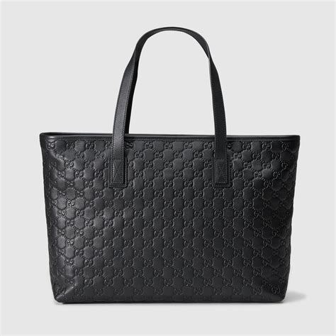 black.gucci tote|Gucci tote bag black leather.